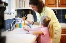 washing hands